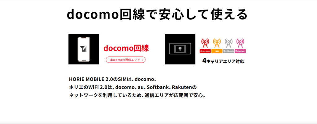 ホリエモバイル docomo回線