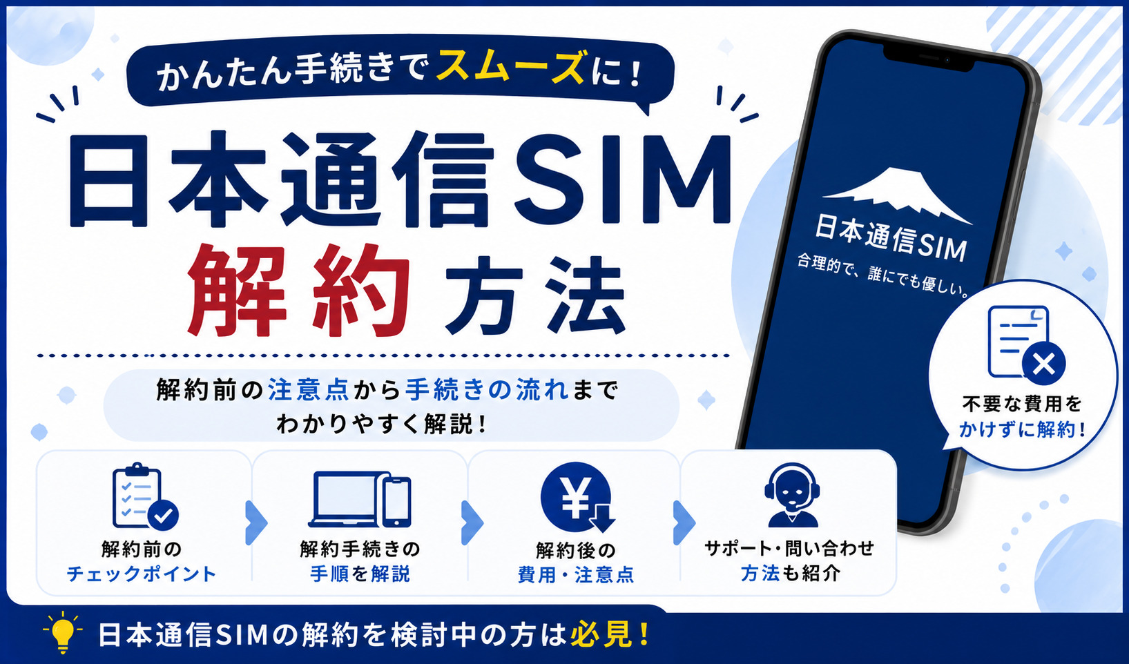 日本通信SIM 解約