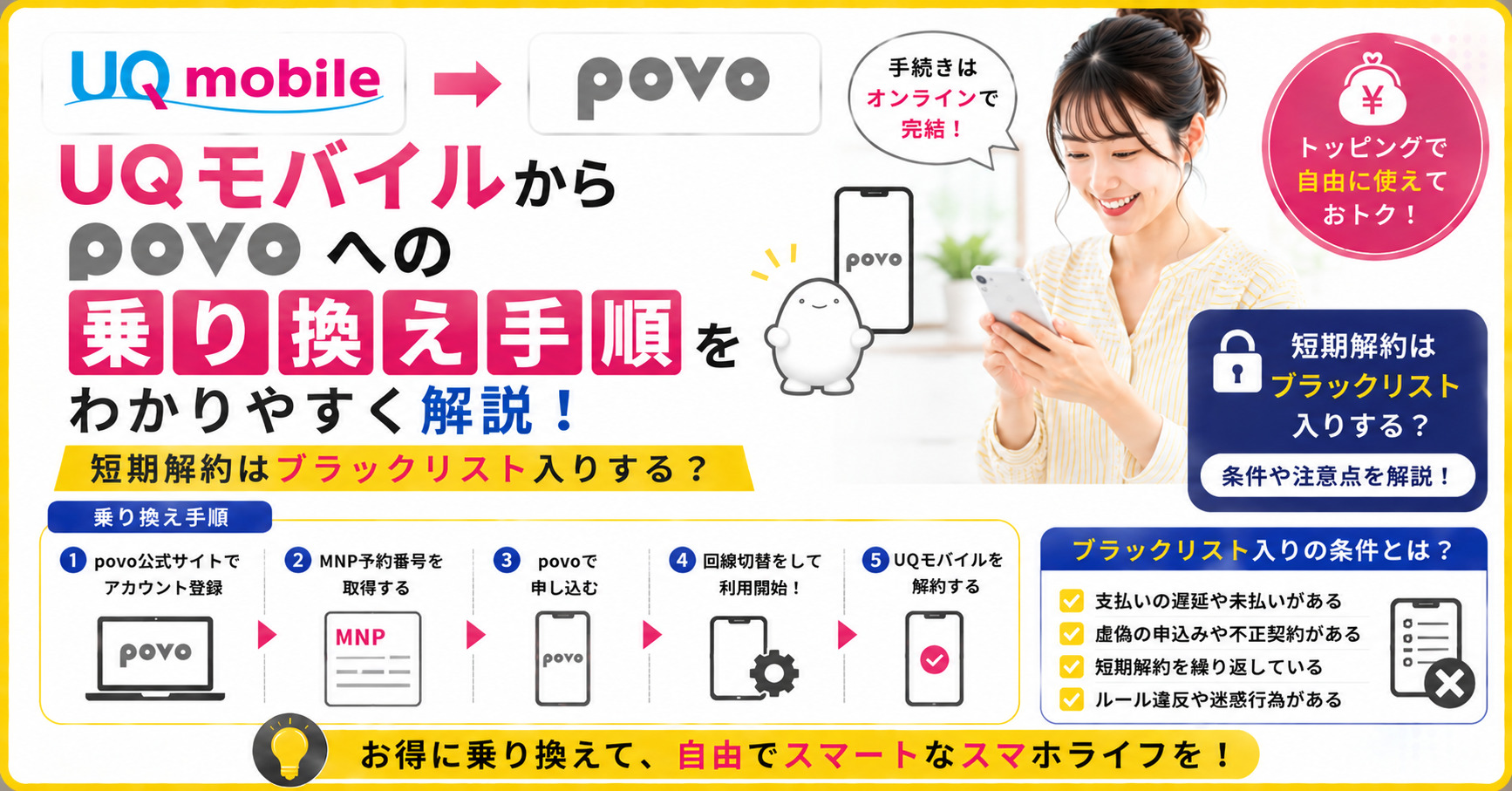 UQモバイル　povo　乗り換え