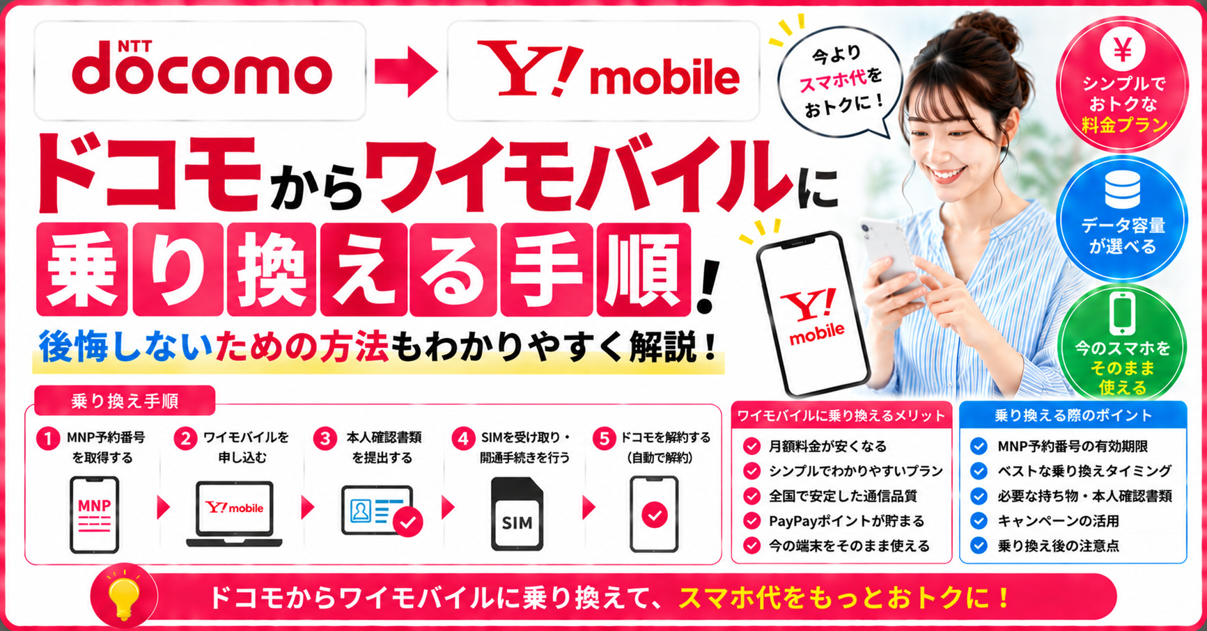 ドコモ　ワイモバイル　乗り換え