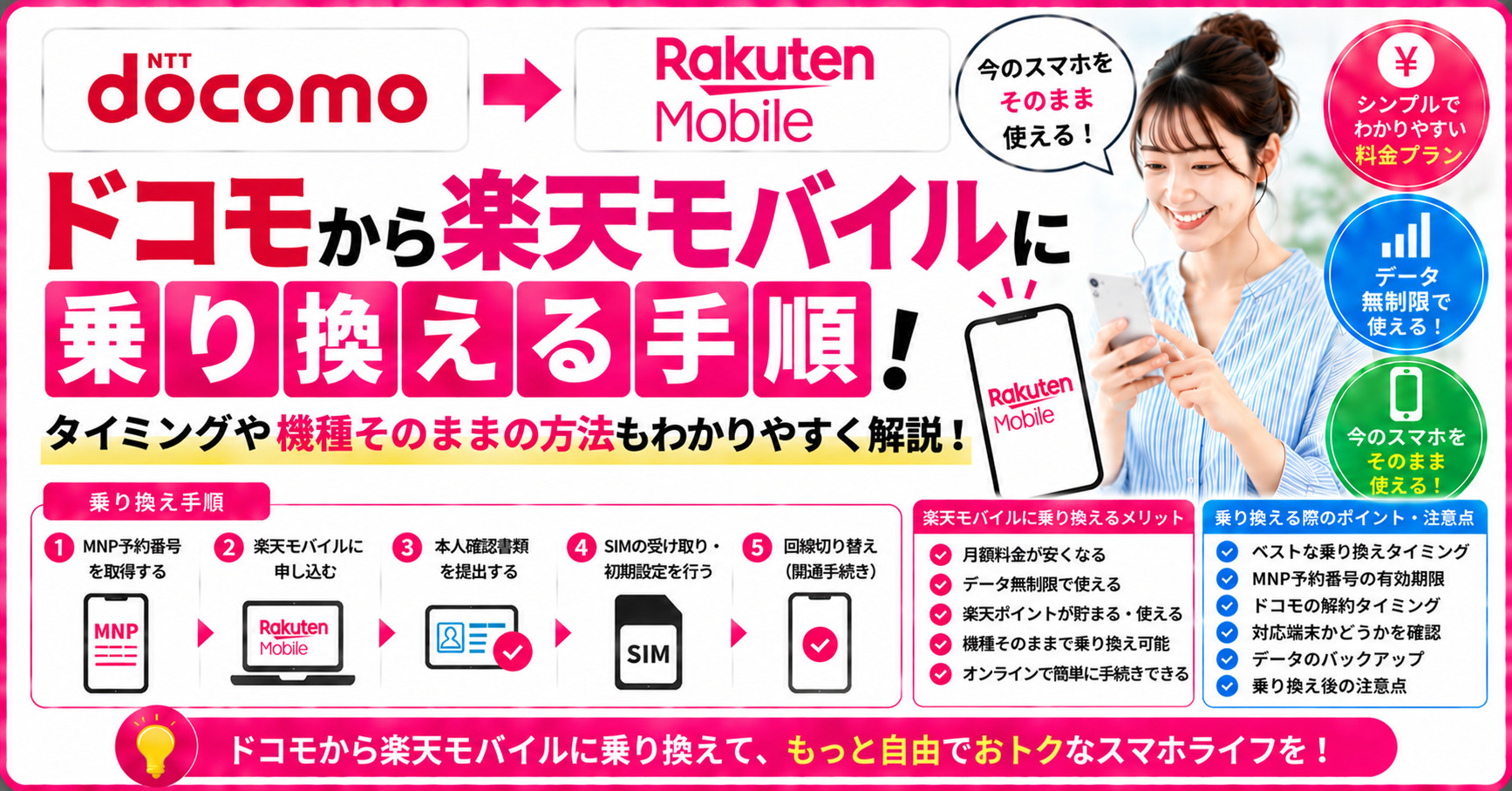 ドコモ　楽天モバイル　乗り換え